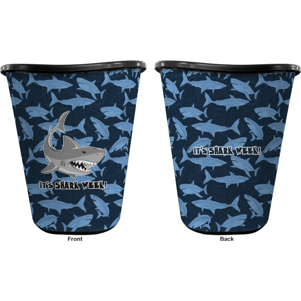 Sharks Trash Can Black - Front and Back - Apvl