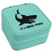 Sharks Travel Jewelry Boxes - Leatherette - Teal - Angled View