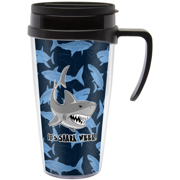 Custom Sharks Acrylic Travel Mug with Handle (Personalized)