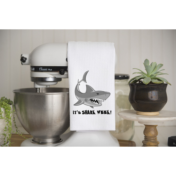 Sharks Waffle Weave Towel - Lifestyle - Partial Print