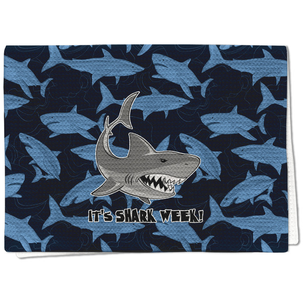 Custom Sharks Kitchen Towel - Waffle Weave - Full Color Print (Personalized)