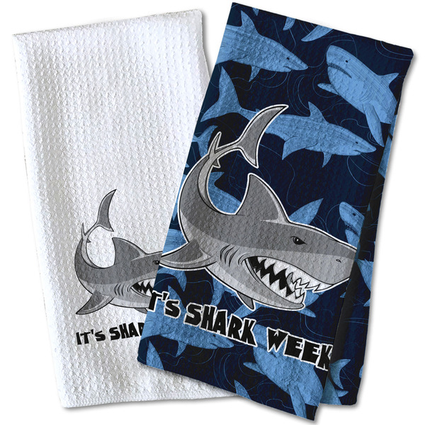 Sharks Waffle Weave Towels - Two Print Styles