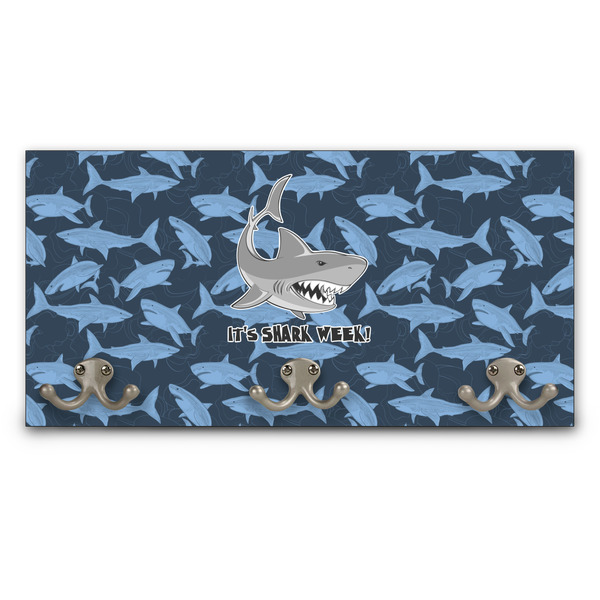 Custom Sharks Wall Mounted Coat Rack w/ Name or Text