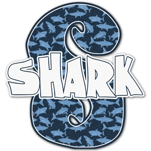 Custom Sharks Name & Initial Decal - Custom Sized (Personalized)