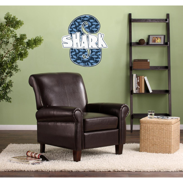 Sharks Wall Name & Initial Large on Living Room Wall