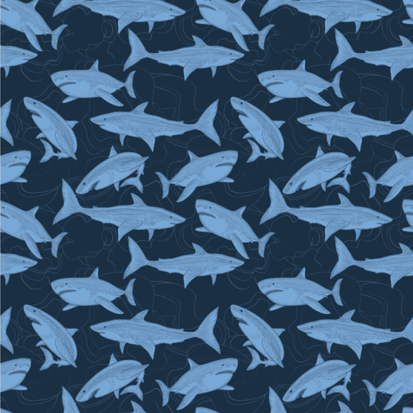 Custom Sharks Wallpaper & Surface Covering (Water Activated 24"x 24" Sample)