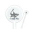 Sharks 5.5" Round Plastic Stir Sticks - White - Single Sided (Personalized)