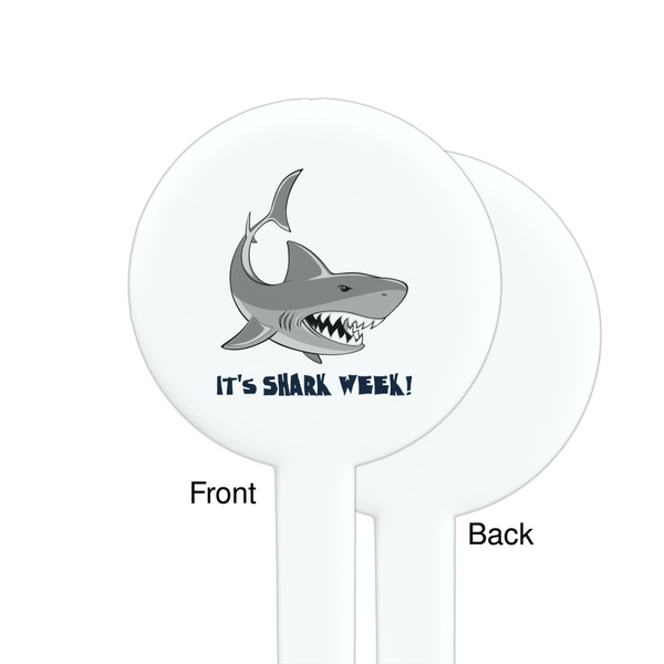 Sharks White Plastic 7" Stir Stick - Single Sided - Round - Front & Back