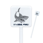 Sharks Square Plastic Stir Sticks (Personalized)