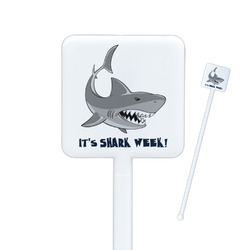 Sharks Square Plastic Stir Sticks - Single Sided (Personalized)