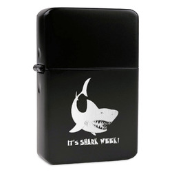 Sharks Windproof Lighter - Black - Double Sided & Lid Engraved (Personalized)