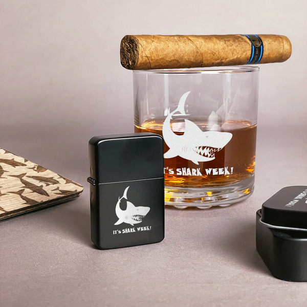 Sharks Windproof Lighters - Black - In Context