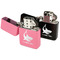 Sharks Windproof Lighters - Black & Pink - Open