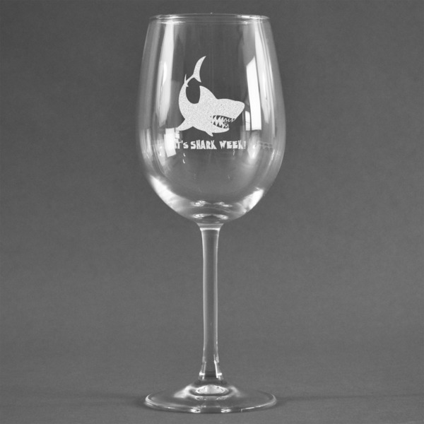 Custom Sharks Wine Glass (Single) (Personalized)