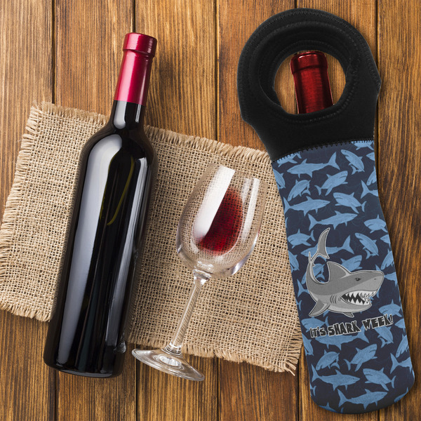 Sharks Wine Tote Bag - FLATLAY