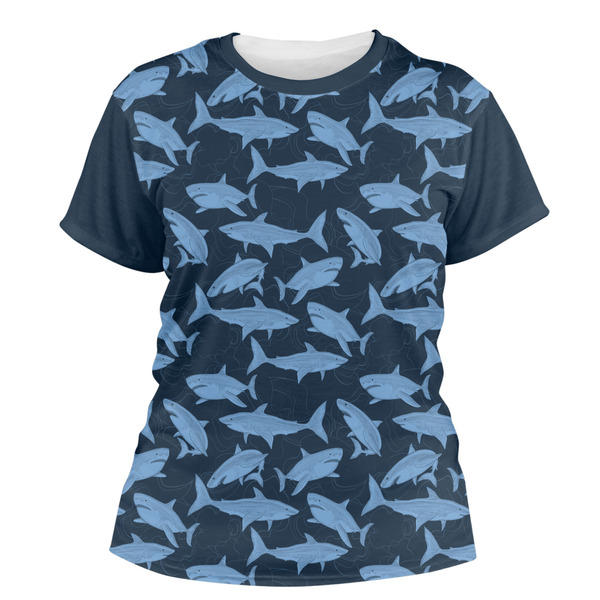 Custom Sharks Women's Crew T-Shirt - X Large