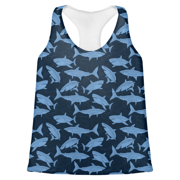 Custom Sharks Womens Racerback Tank Top - Large