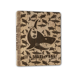 Sharks Wood 3-Ring Binder - 1" Half-Letter Size (Personalized)