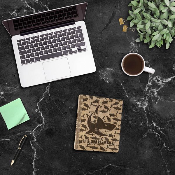 Sharks Wood 3-Ring Binders - 1" Half-Letter - In Context