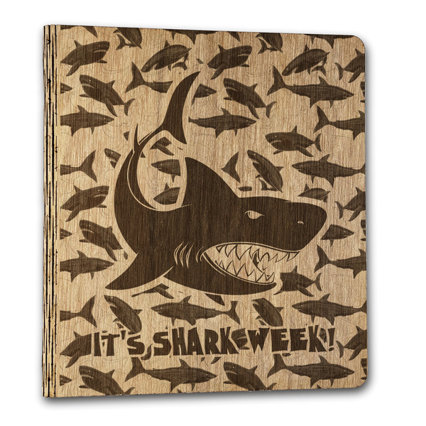 Custom Sharks Wood 3-Ring Binder - 1" Letter Size (Personalized)