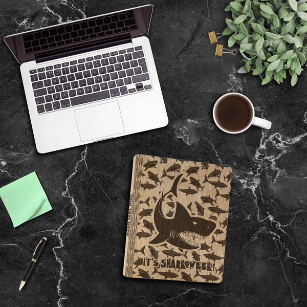 Sharks Wood 3-Ring Binders - 1" Letter - In Context