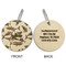 Sharks Wood Luggage Tags - Round - Approval