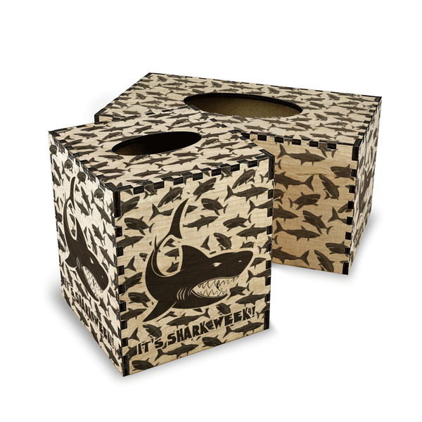 Sharks Wood Tissue Box Covers - Parent/Main
