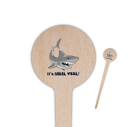 Sharks 4" Round Wooden Food Picks - Double Sided (Personalized)