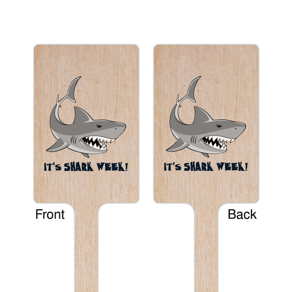 Sharks Wooden 6.25" Stir Stick - Rectangular - Double Sided - Front & Back