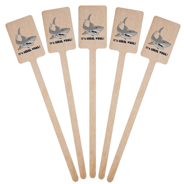 Sharks Wooden 6.25" Stir Stick - Rectangular - Fan View