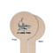 Sharks Wooden 6" Food Pick - Round - Single Sided - Front & Back