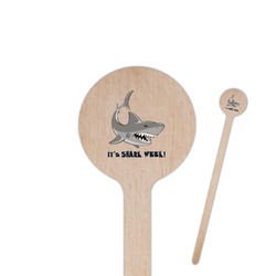 Sharks 7.5" Round Wooden Stir Sticks - Single Sided (Personalized)