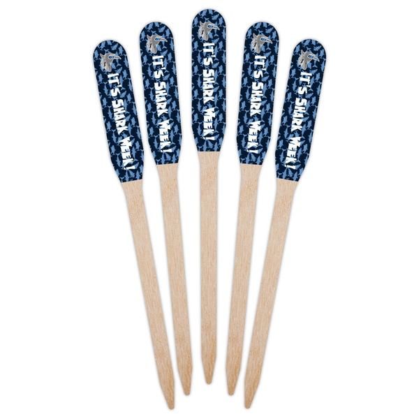 Sharks Wooden Food Pick - Paddle - Fan View