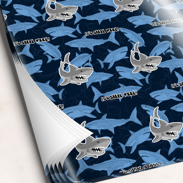 Custom Sharks Wrapping Paper Sheets - Single-Sided - 20" x 28" (Personalized)