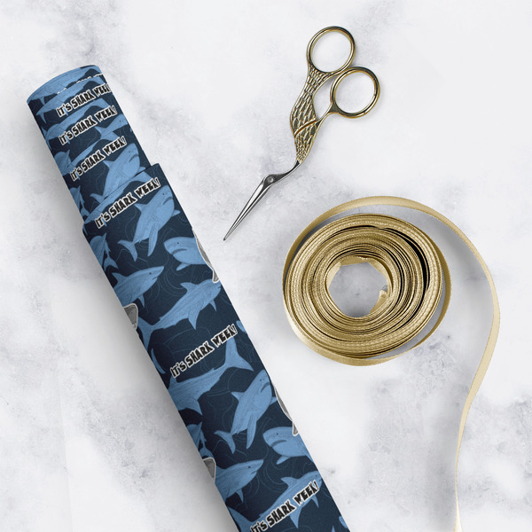 Sharks Wrapping Paper Roll - Matte - In Context