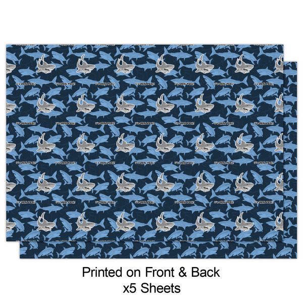 Sharks Wrapping Paper Sheet - Double Sided - Front