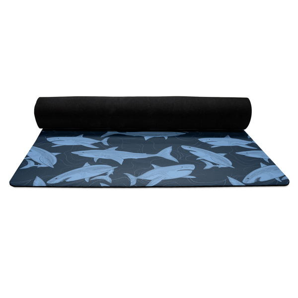 Sharks Yoga Mat Rolled up Black Rubber Backing