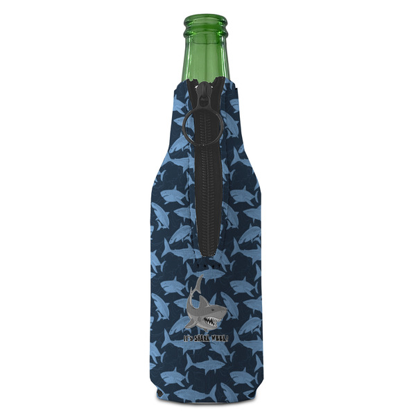 Sharks Zipper Bottle Cooler - BACK (bottle)