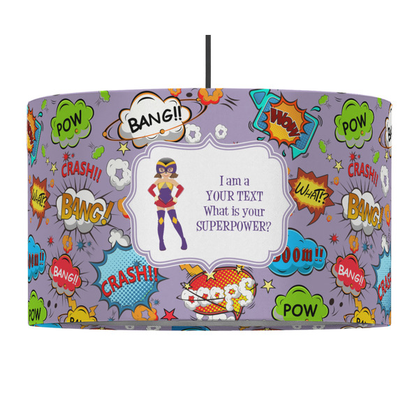 Custom What is your Superpower 12" Drum Pendant Lamp - Fabric (Personalized)