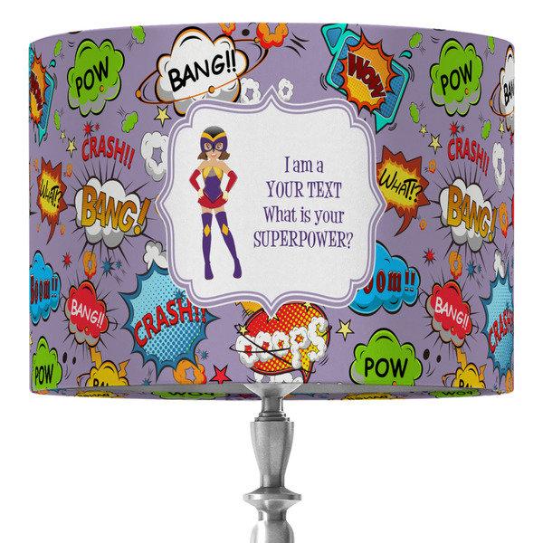 Custom What is your Superpower 16" Drum Lamp Shade - Fabric (Personalized)
