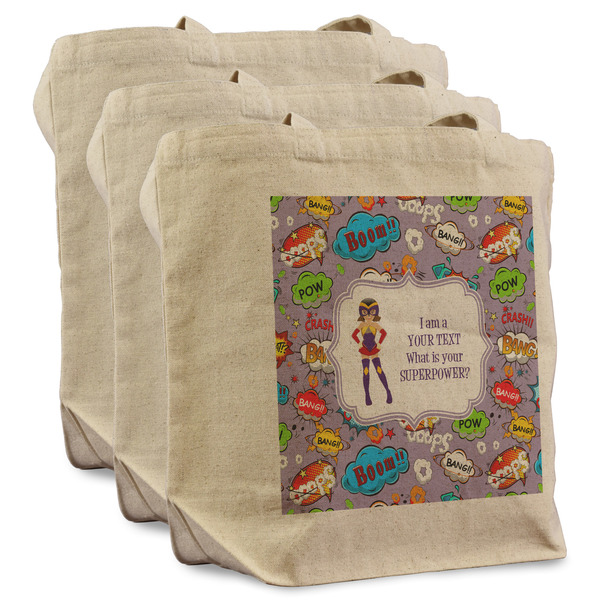 What is your Superpower 3 Reusable Cotton Grocery Bags - Front View