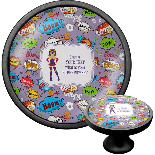 Custom What is your Superpower Cabinet Knob (Black) (Personalized)
