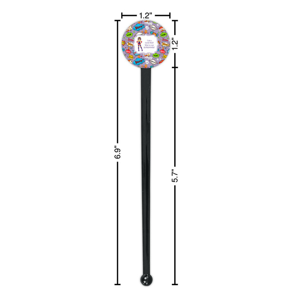 What is your Superpower Black Plastic 7" Stir Stick - Round - Dimensions