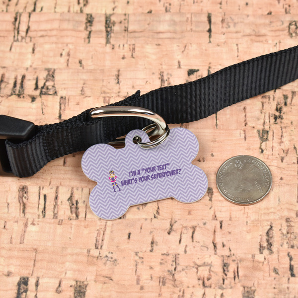 What is your Superpower Bone Shaped Dog ID Tag - Large - In Context