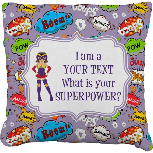 Custom What is your Superpower Faux-Linen Throw Pillow 18" (Personalized)