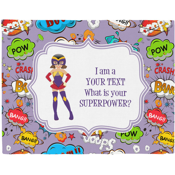 Custom What is your Superpower Woven Fabric Placemat - Twill w/ Name or Text