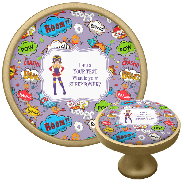 Custom What is your Superpower Cabinet Knob - Gold (Personalized)