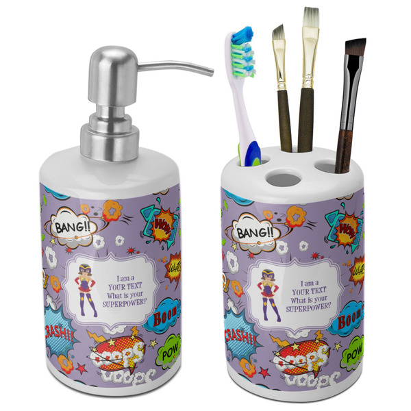 Custom What is your Superpower Ceramic Bathroom Accessories Set (Personalized)