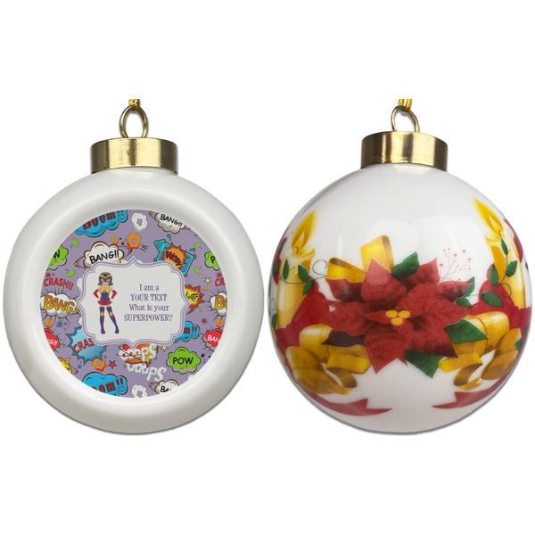 What is your Superpower Ceramic Christmas Ornament - Poinsettias (APPROVAL)