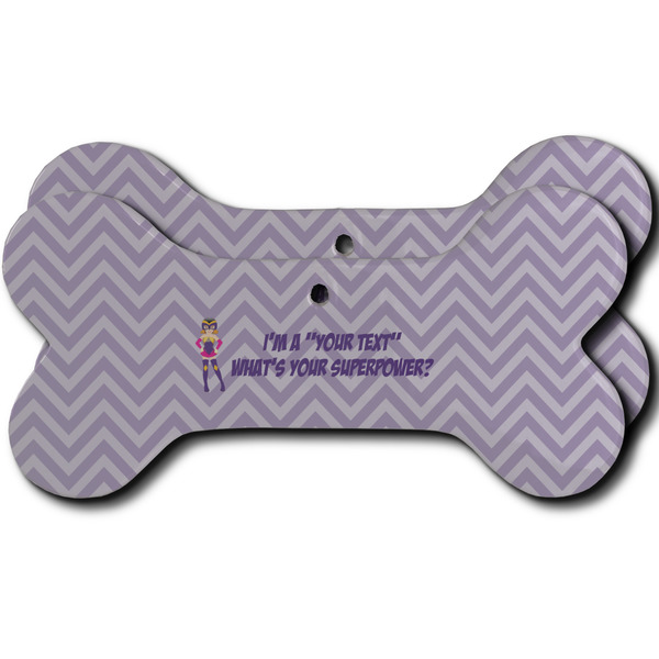 Custom What is your Superpower Ceramic Dog Ornament - Front & Back w/ Name or Text